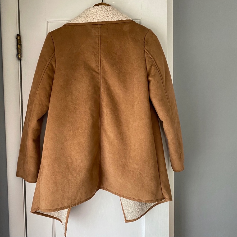 Faux Suede Shearling Jacket, Small, Camel, Uo - image 3